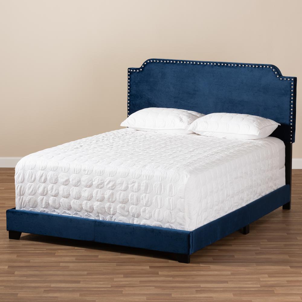 Baxton Studio Darcy Luxe and Glamour Navy Velvet Upholstered Full Size Bed. Picture 17