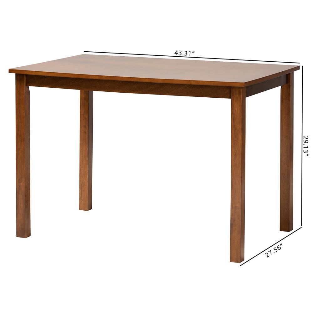 Baxton Studio Eveline Modern Walnut Brown Finished Wood 43-Inch Dining Table. Picture 18