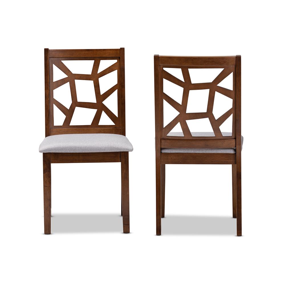 Walnut Brown Finished Dining Chair Set of 2. Picture 9