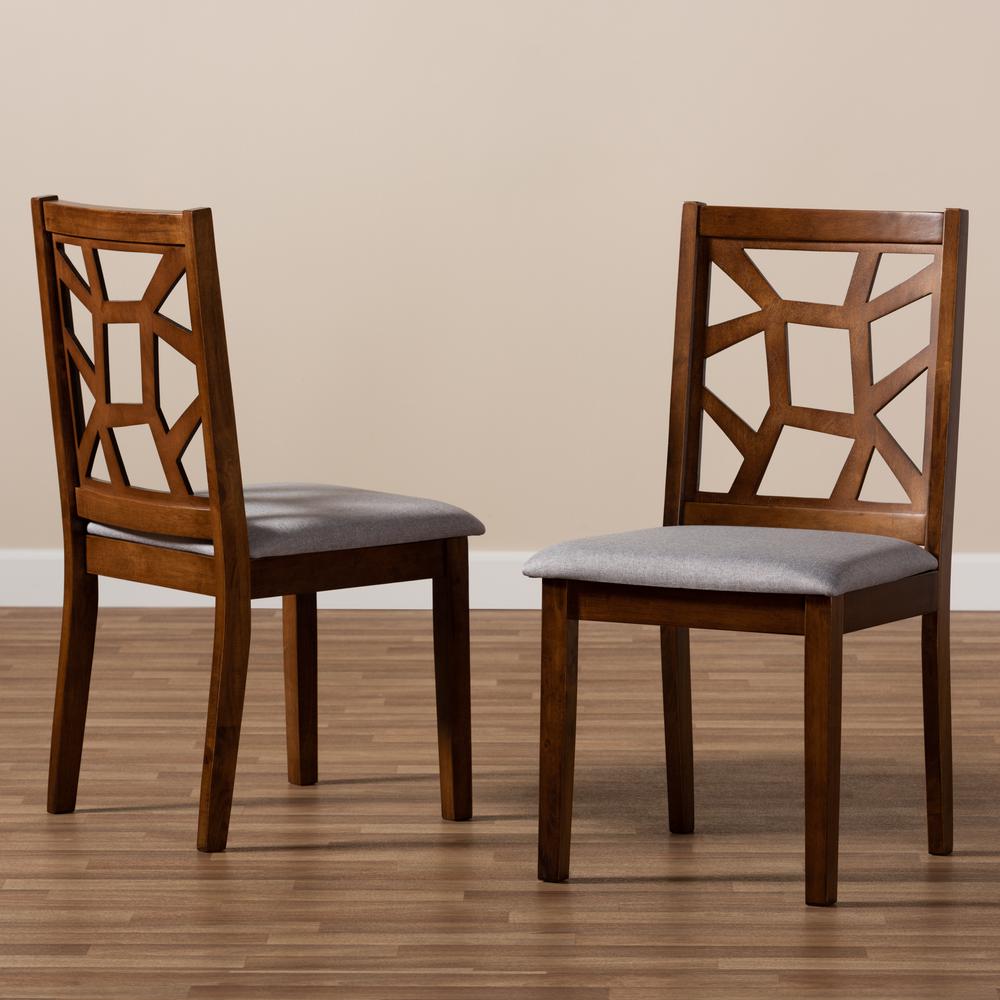 Walnut Brown Finished Dining Chair Set of 2. Picture 13