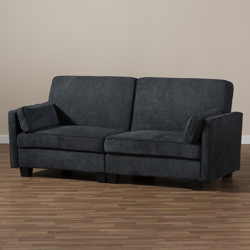 Felicity Modern and Contemporary Dark Gray Fabric Upholstered Sleeper Sofa. Picture 27