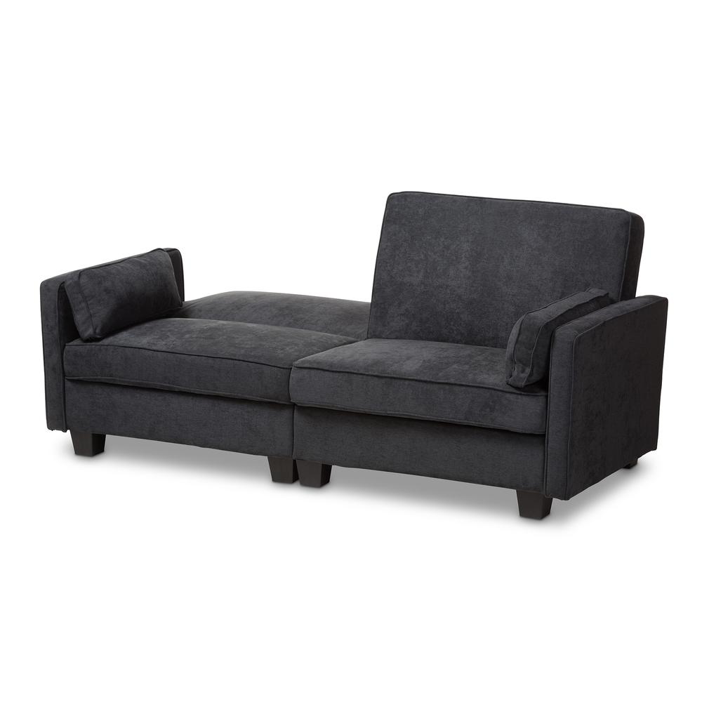 Felicity Modern and Contemporary Dark Gray Fabric Upholstered Sleeper Sofa. Picture 17
