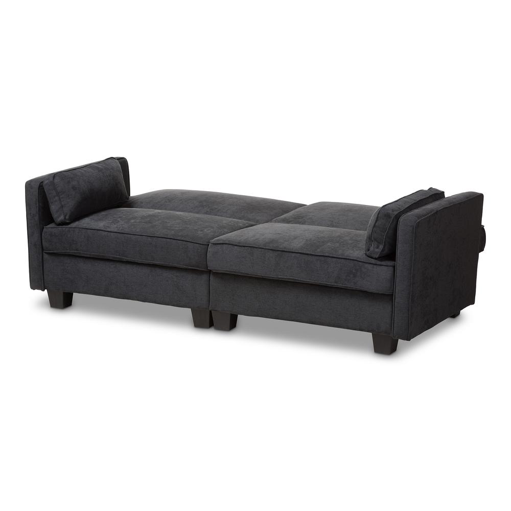 Felicity Modern and Contemporary Dark Gray Fabric Upholstered Sleeper Sofa. Picture 18