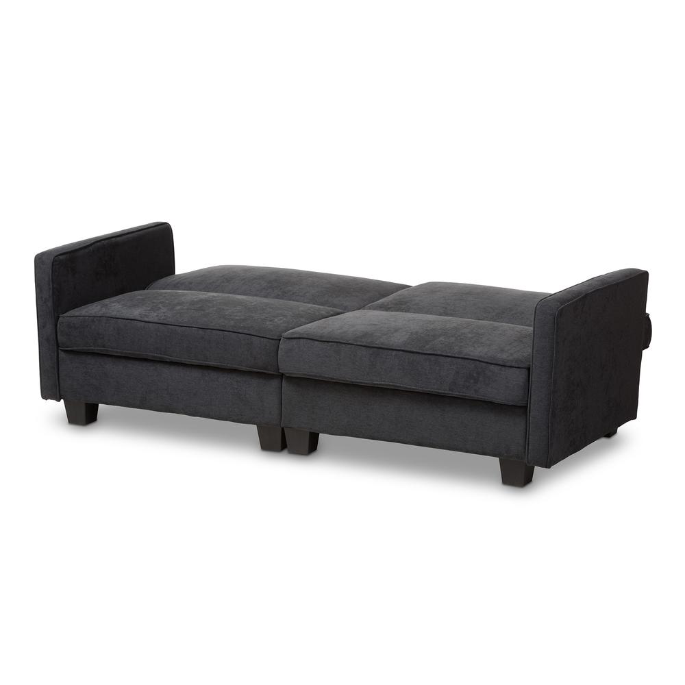 Felicity Modern and Contemporary Dark Gray Fabric Upholstered Sleeper Sofa. Picture 19