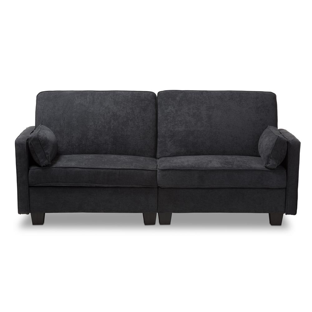 Felicity Modern and Contemporary Dark Gray Fabric Upholstered Sleeper Sofa. Picture 20