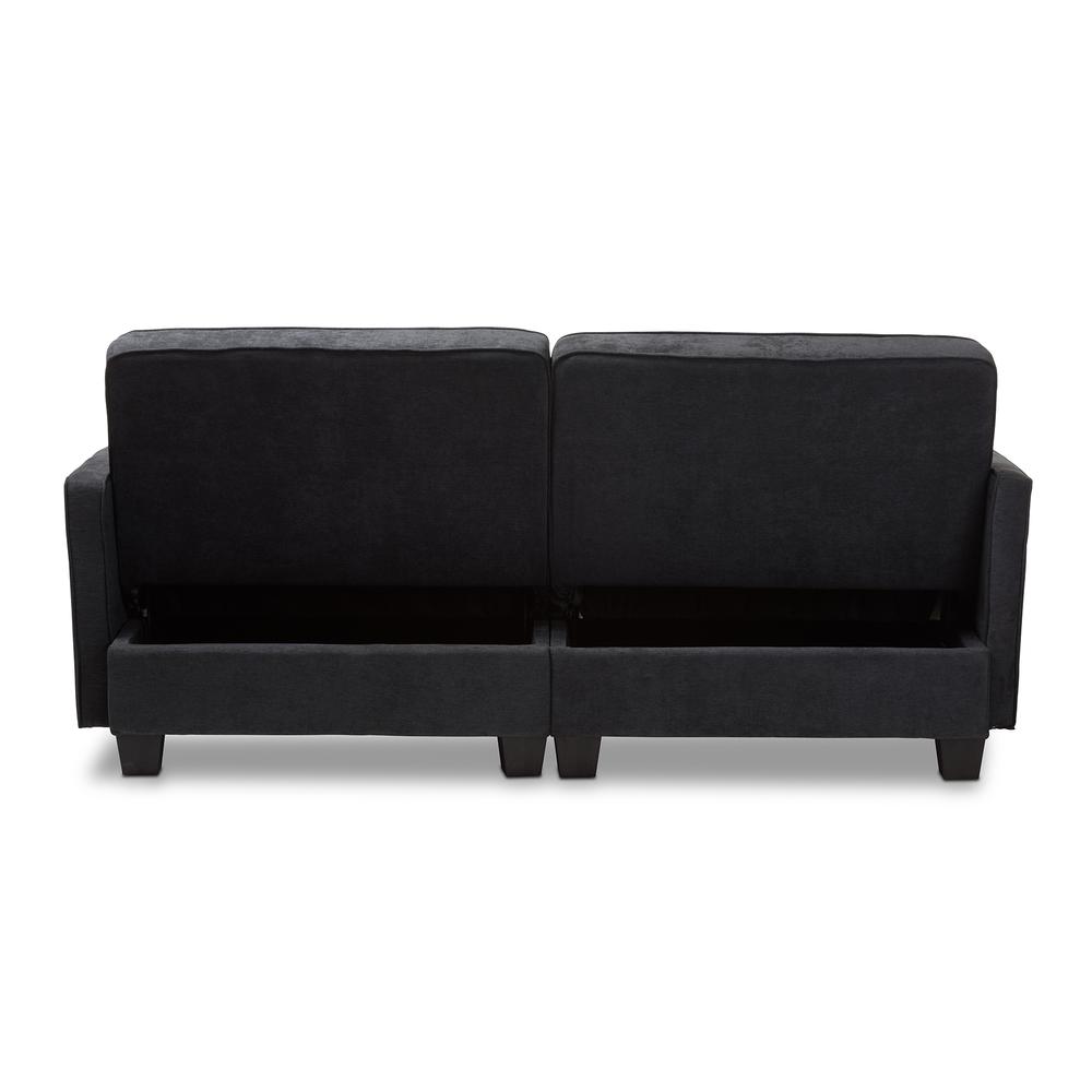 Felicity Modern and Contemporary Dark Gray Fabric Upholstered Sleeper Sofa. Picture 22