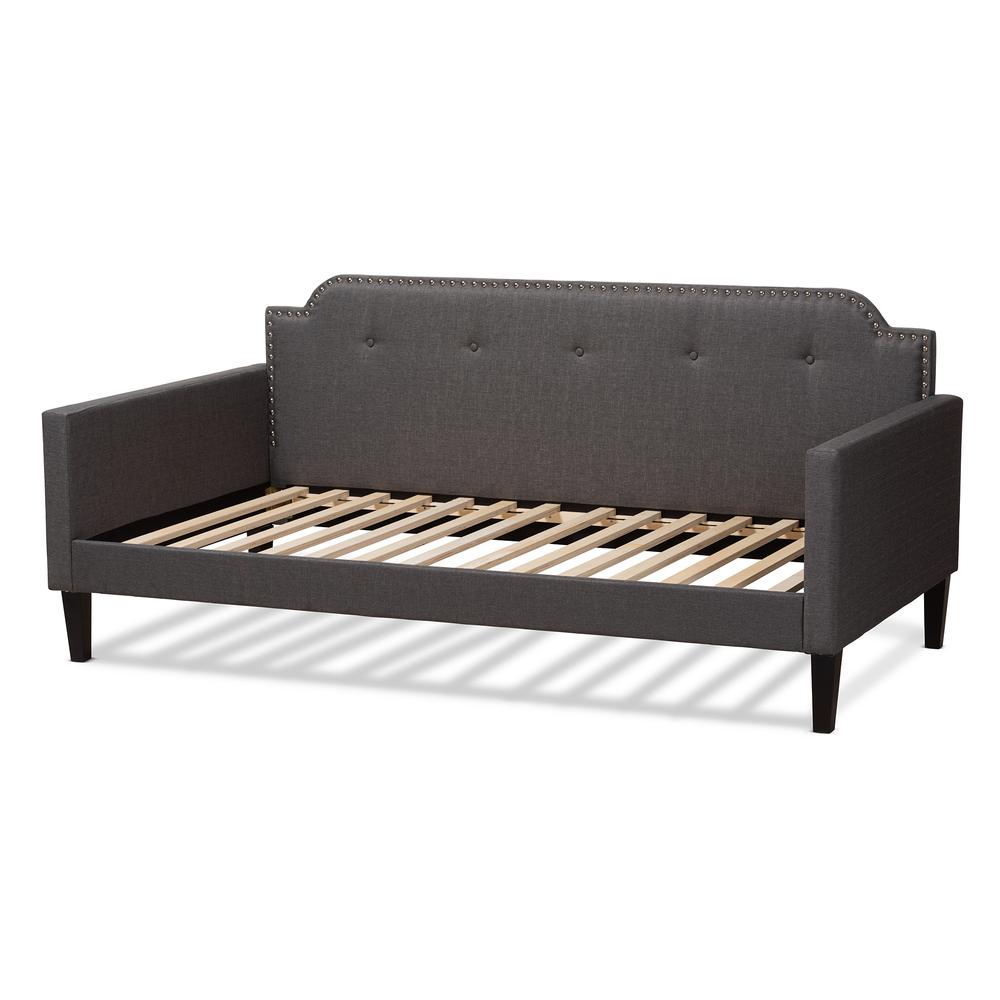 Packer Modern and Contemporary Grey Fabric Upholstered Twin Size Sofa Daybed. Picture 10