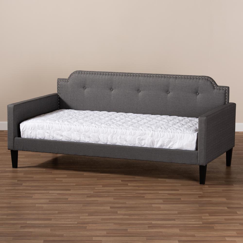 Packer Modern and Contemporary Grey Fabric Upholstered Twin Size Sofa Daybed. Picture 14