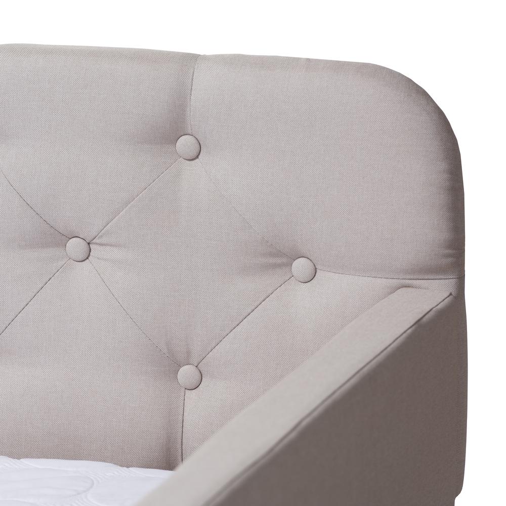 Upholstered Button-Tufted Twin Size Sofa Daybed with Roll-Out Trundle Guest Bed. Picture 15