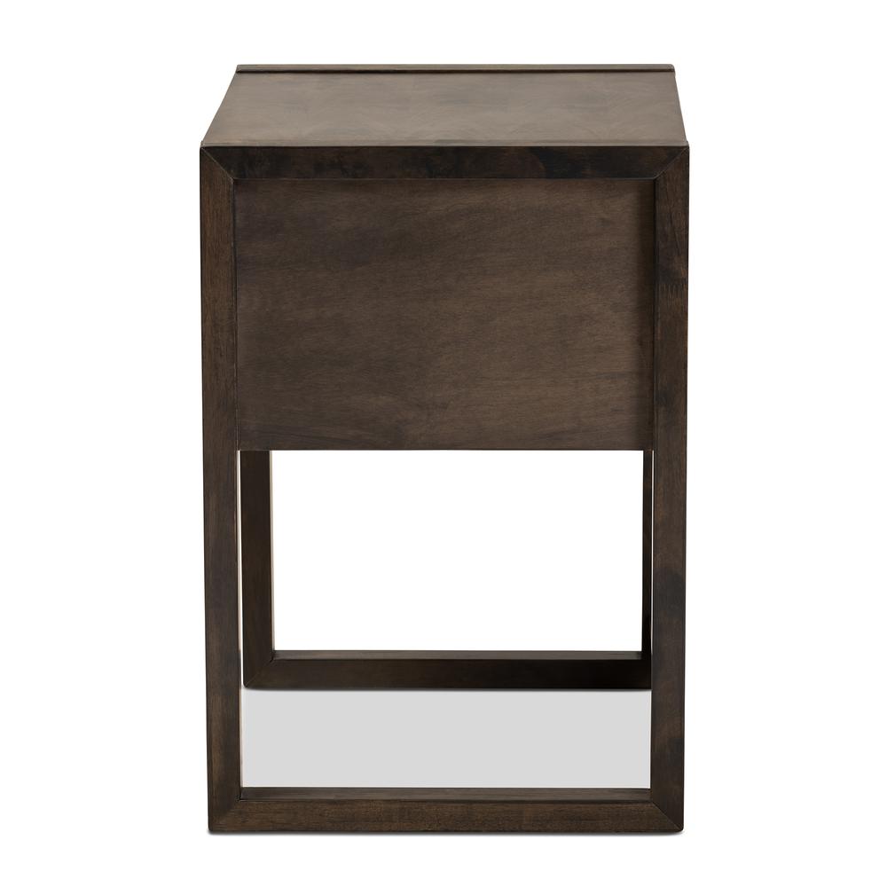 Inicio Modern and Contemporary Charcoal Brown Finished 1-Drawer Wood Nightstand. Picture 12