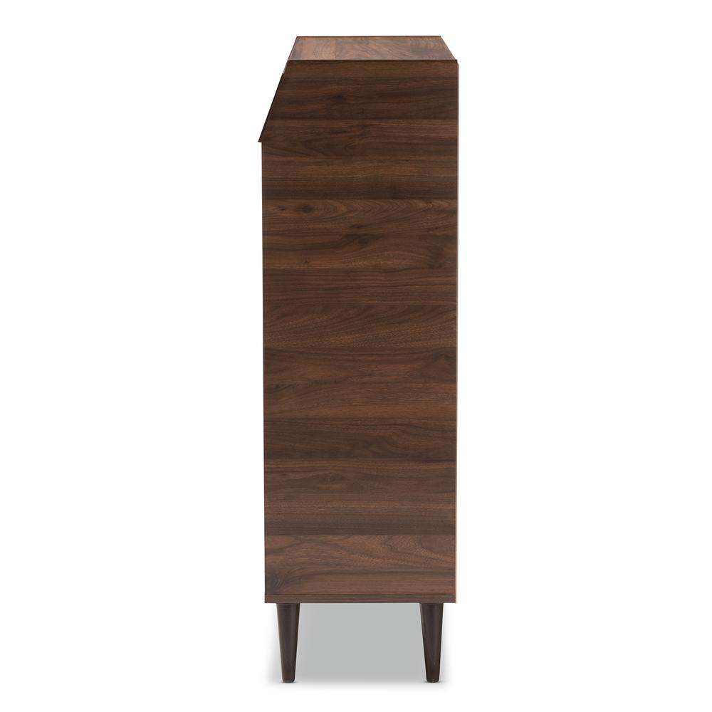 Walnut Brown finished 2-Door Wood Entryway Shoe Storage Cabinet. Picture 14