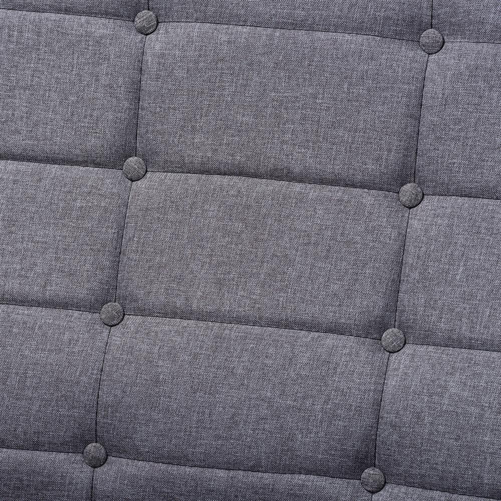 Baxton Studio Larsen Mid-Century Modern Gray Fabric Upholstered Walnut Wood Sofa. Picture 14