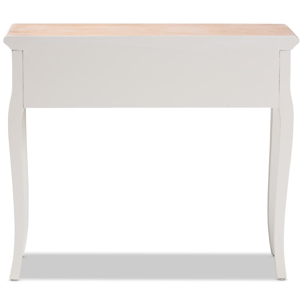 White Finished Wood 2-Drawer Console Table. Picture 14