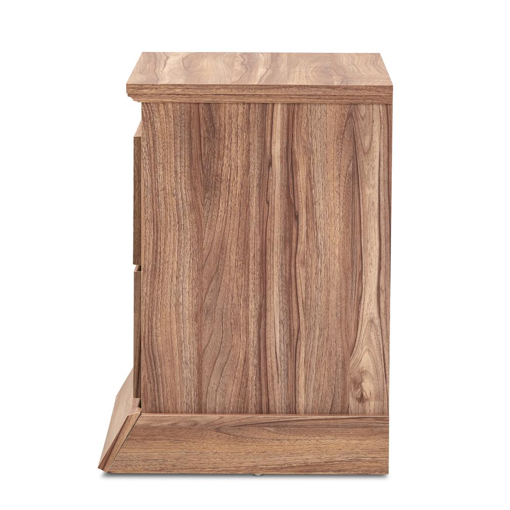 Ryker Modern and Contemporary Oak Finished 2-Drawer Wood Nightstand. Picture 12