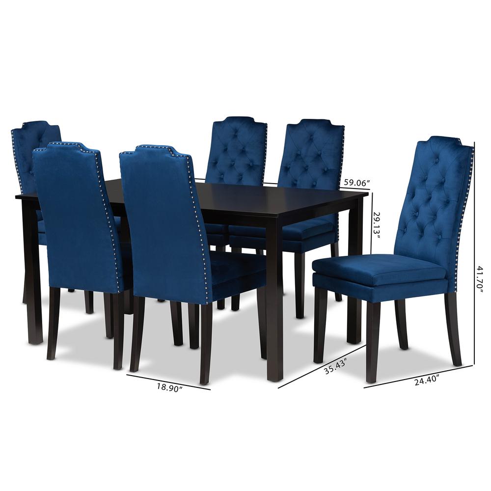 Dark Brown Finished Wood 7-Piece Dining Set. Picture 20