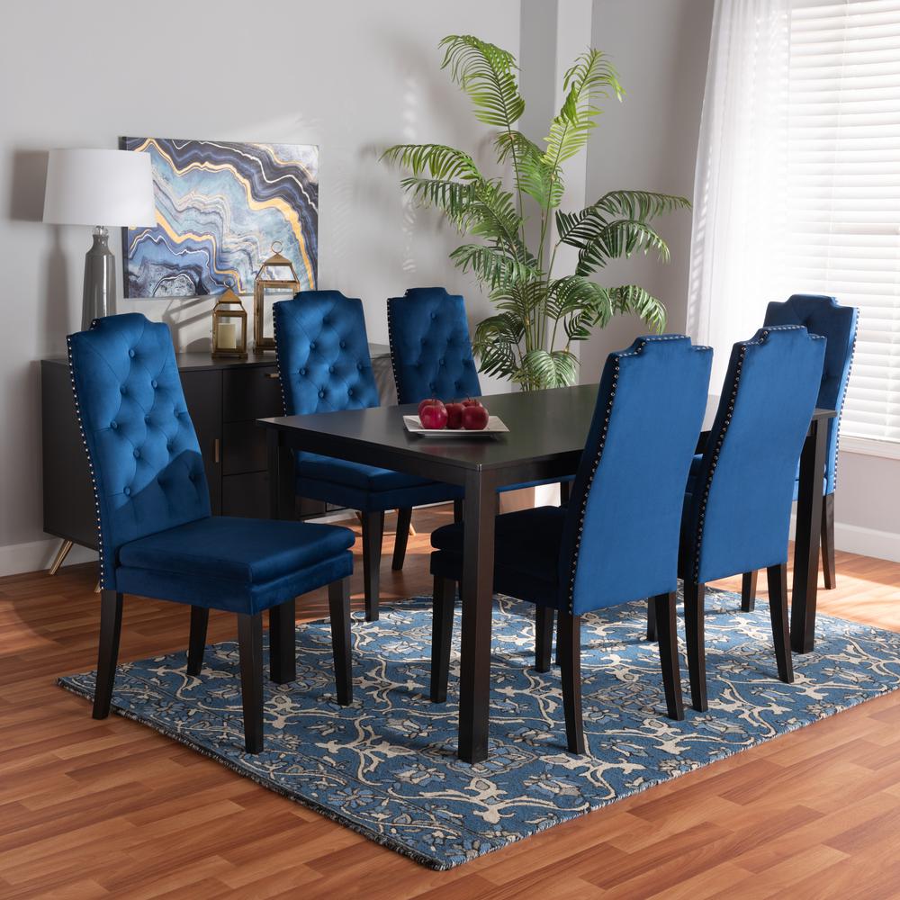 Dark Brown Finished Wood 7-Piece Dining Set. Picture 18