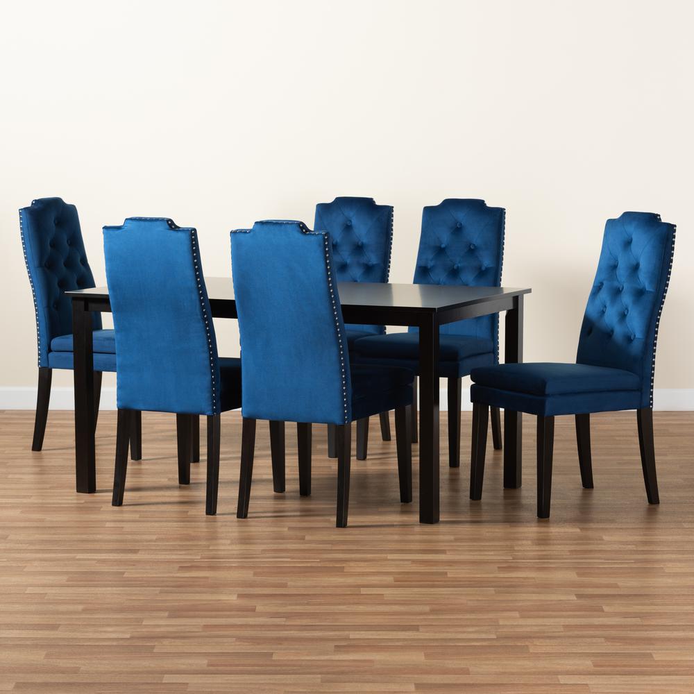 Dark Brown Finished Wood 7-Piece Dining Set. Picture 19