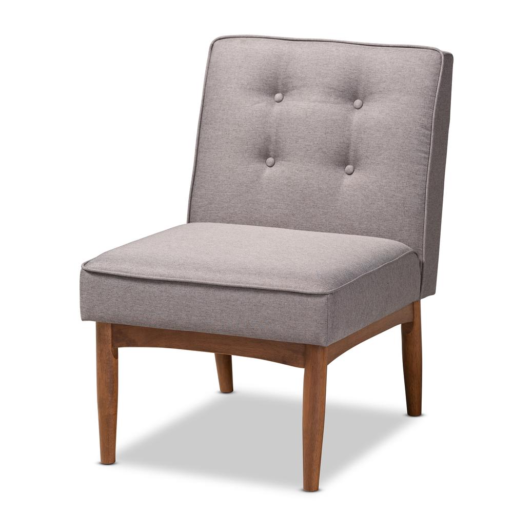 Baxton Studio Arvid Mid-Century Modern Gray Fabric Upholstered Wood Dining Chair. Picture 10