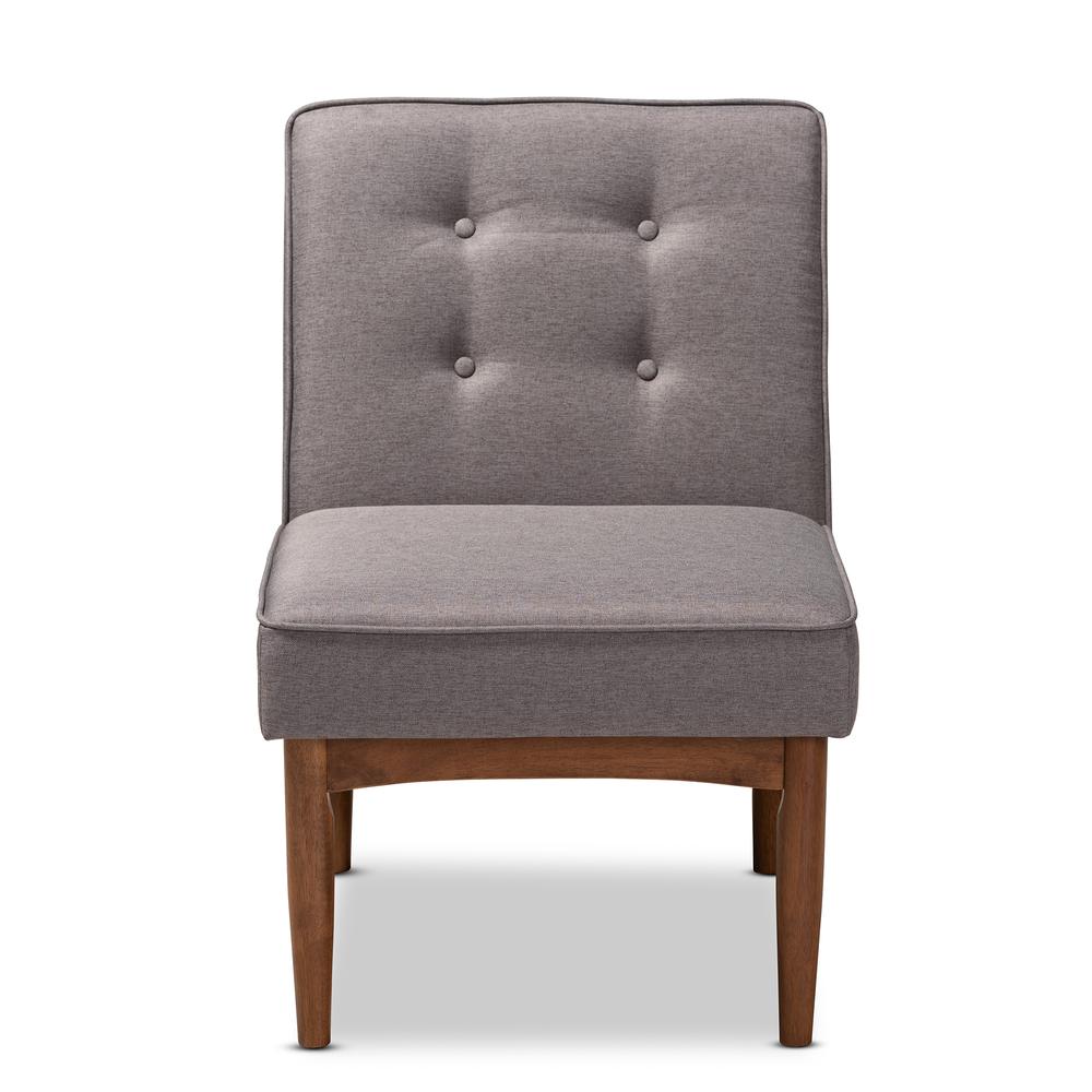 Baxton Studio Arvid Mid-Century Modern Gray Fabric Upholstered Wood Dining Chair. Picture 11