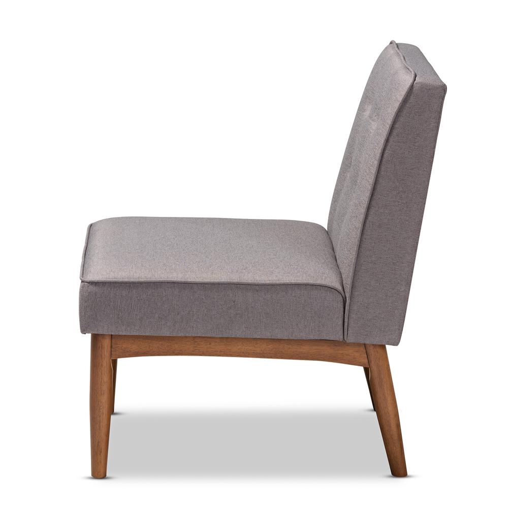 Baxton Studio Arvid Mid-Century Modern Gray Fabric Upholstered Wood Dining Chair. Picture 12