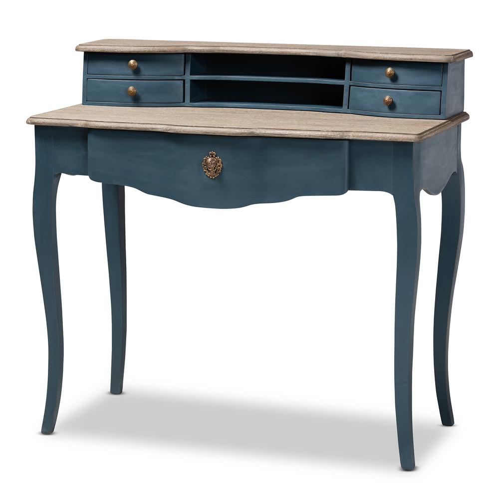 Celestine French Provincial Blue Spruce Finished Wood Accent Writing Desk. Picture 12