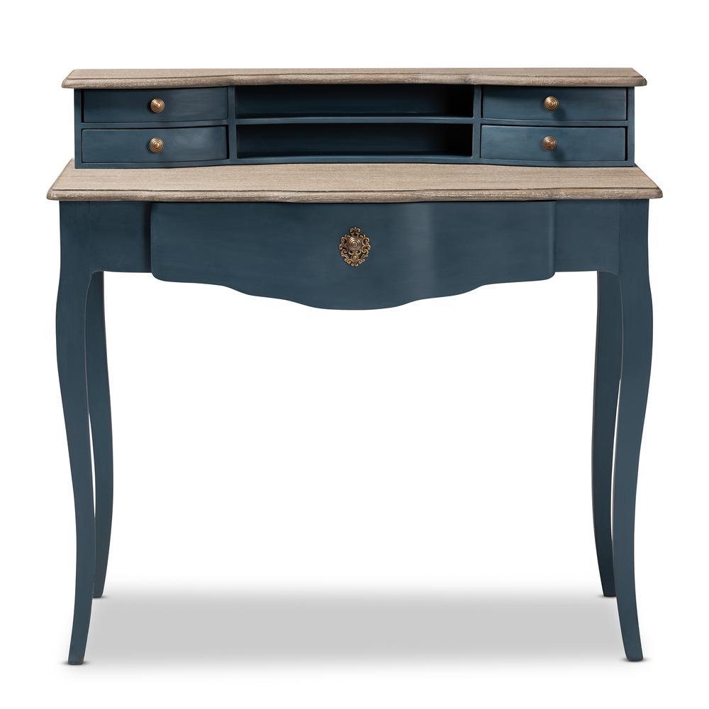 Celestine French Provincial Blue Spruce Finished Wood Accent Writing Desk. Picture 14