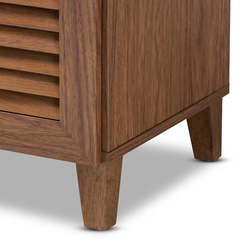 Walnut Finished 5-Shelf Wood Shoe Storage Cabinet with Drawer. Picture 16