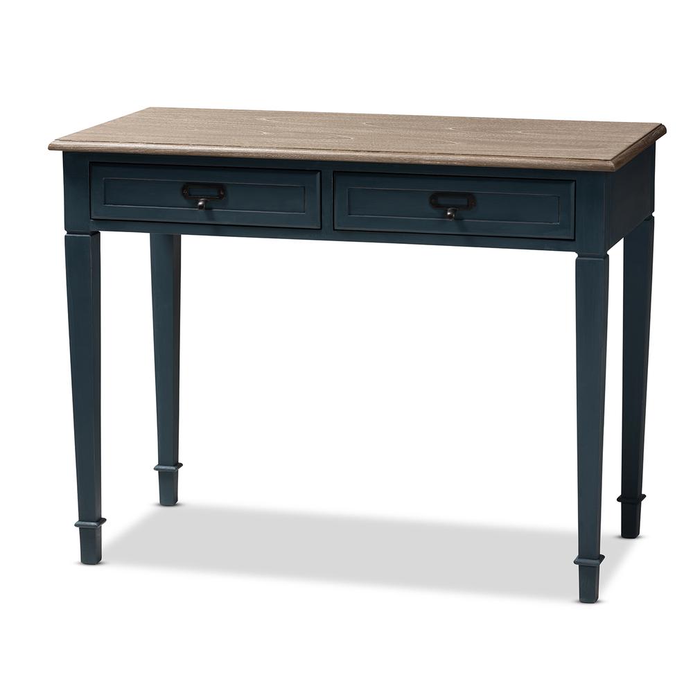 Baxton Studio Dauphine French Provincial Spruce Blue Accent Writing Desk. Picture 10