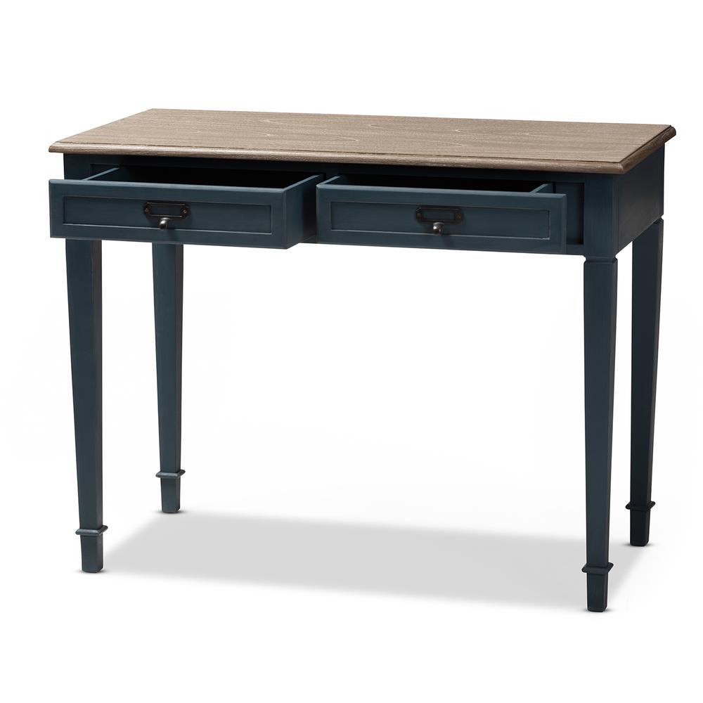 Baxton Studio Dauphine French Provincial Spruce Blue Accent Writing Desk. Picture 11