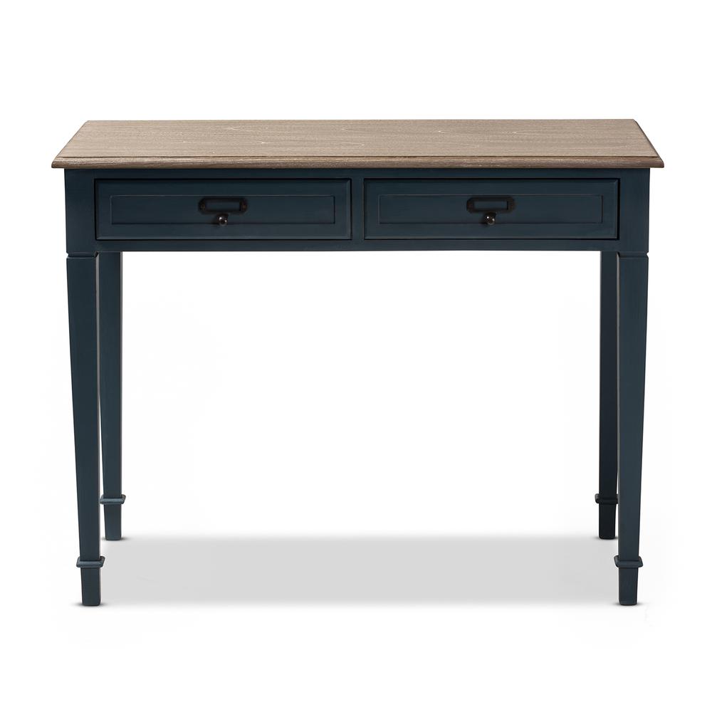 Baxton Studio Dauphine French Provincial Spruce Blue Accent Writing Desk. Picture 12