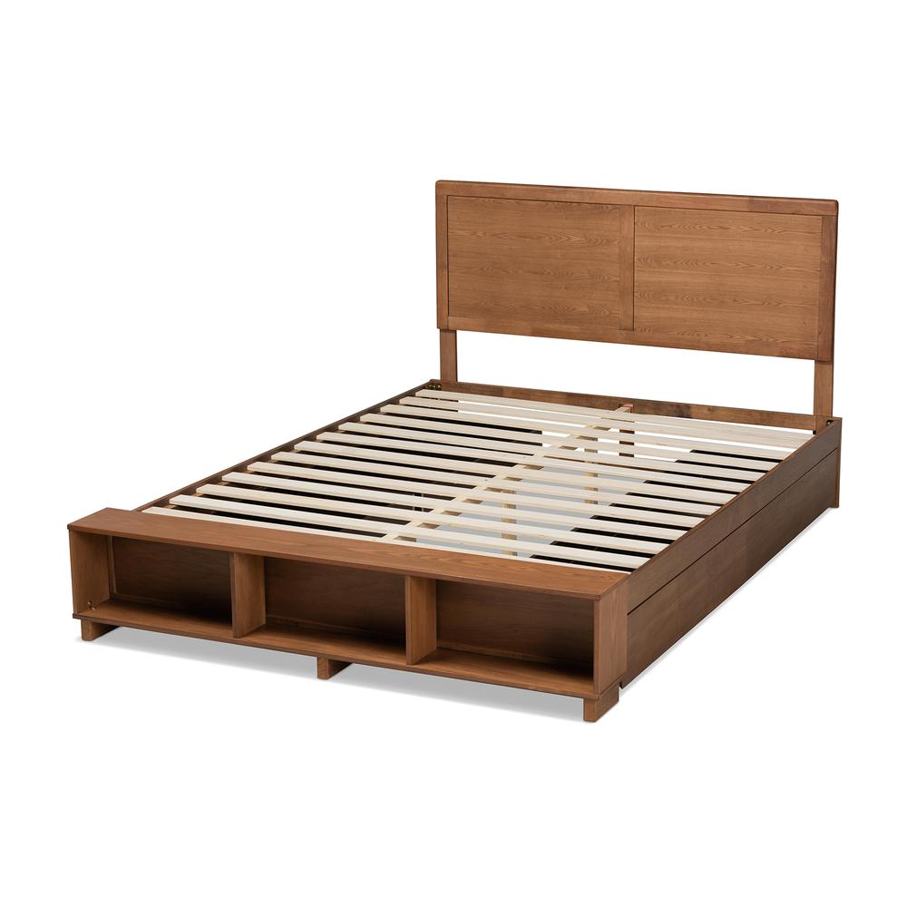 Wood Full Size 4-Drawer Platform Storage Bed with Built-In Shelves. Picture 17
