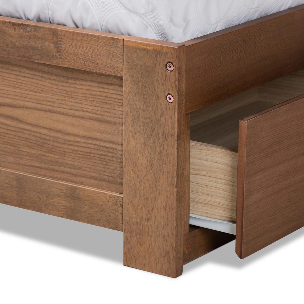 Walnut Brown Finished Wood Full Size 3-Drawer Platform Storage Bed. Picture 19