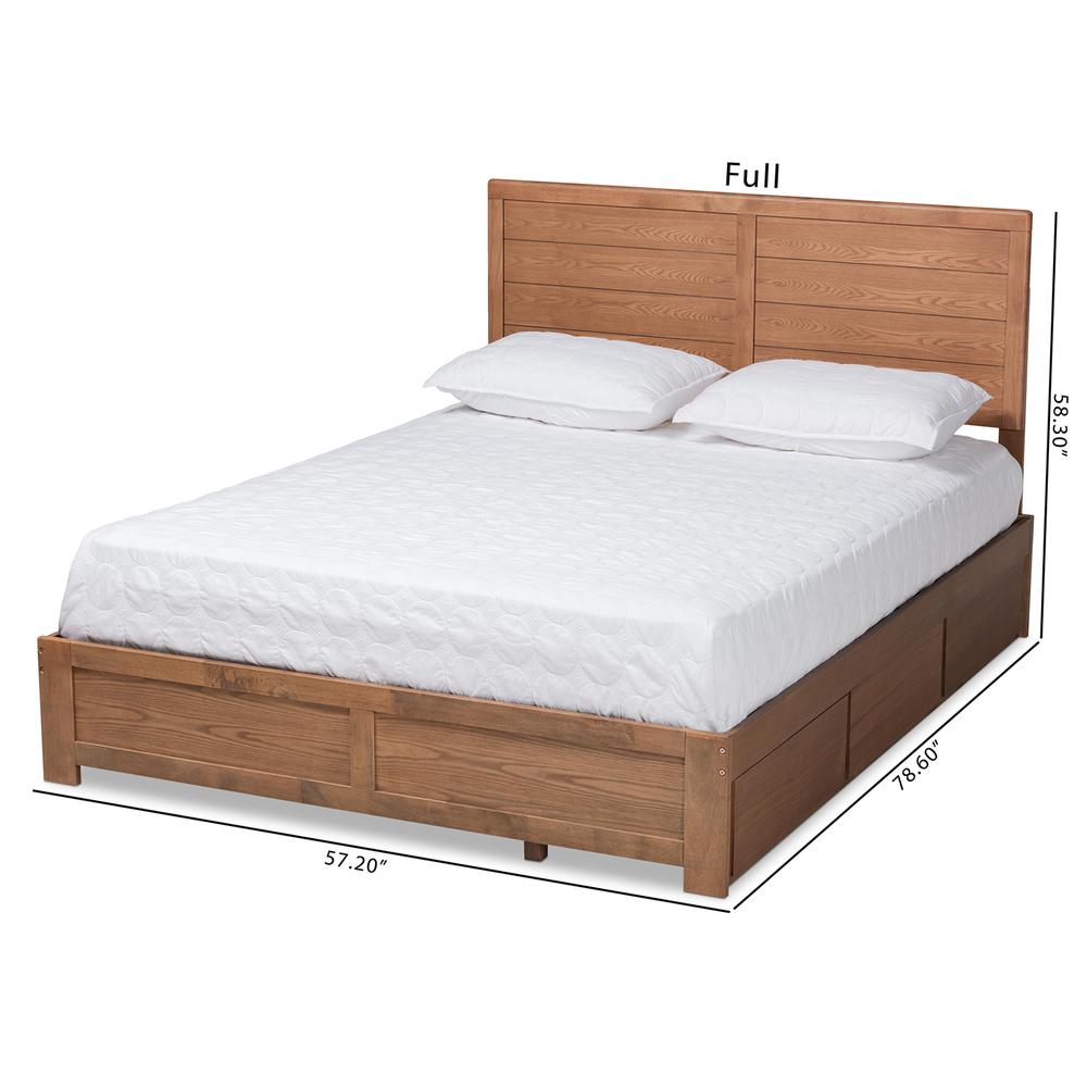 Walnut Brown Finished Wood Full Size 3-Drawer Platform Storage Bed. Picture 23