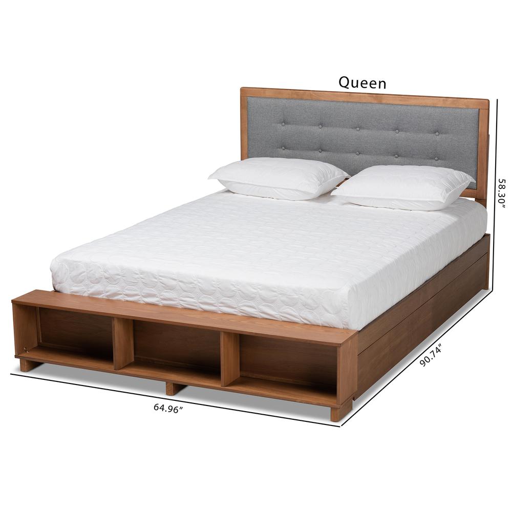 Walnut Brown Finished Wood 4-Drawer Full Size Platform Storage Bed. Picture 27