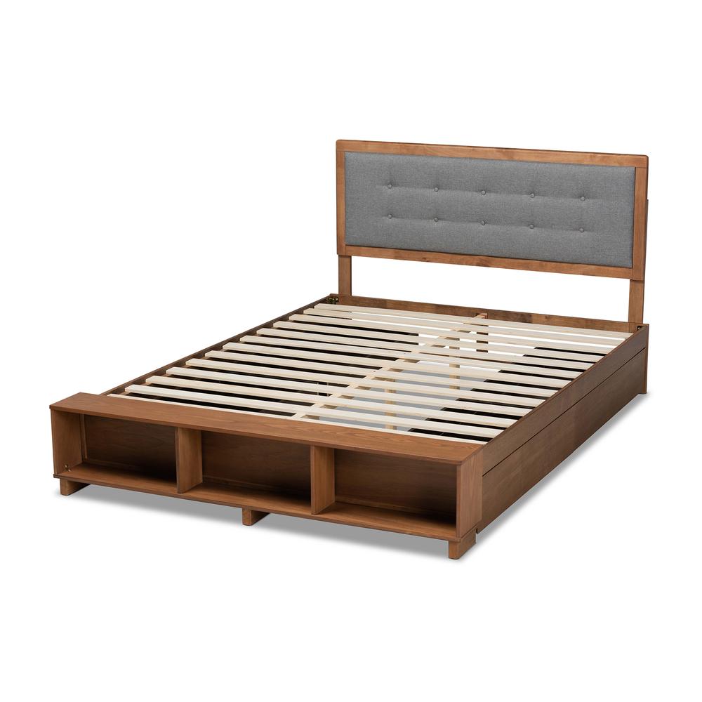 Walnut Brown Finished Wood 4-Drawer Full Size Platform Storage Bed. Picture 18