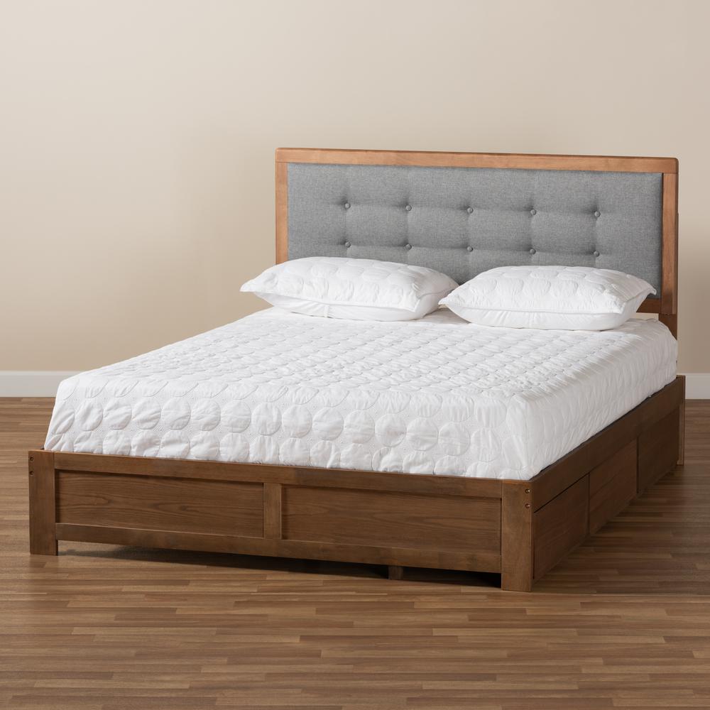 Ash Walnut Brown Finished Wood Full Size 3-Drawer Platform Storage Bed. Picture 22