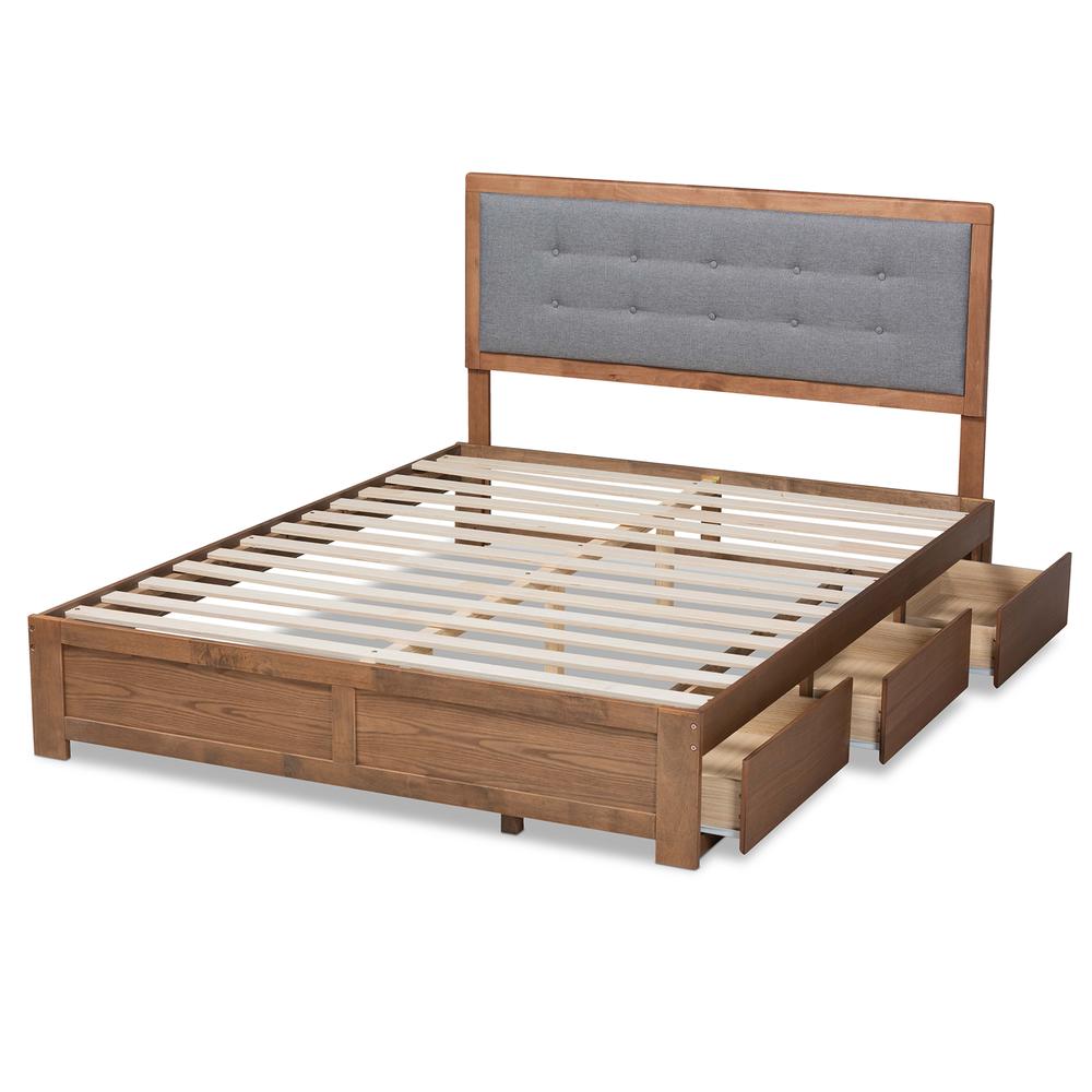 Ash Walnut Brown Finished Wood Full Size 3-Drawer Platform Storage Bed. Picture 17