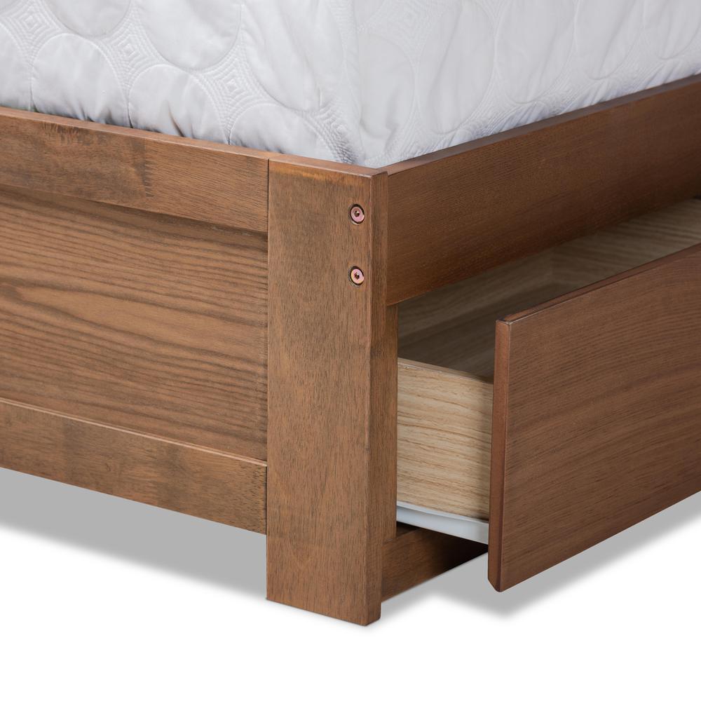 Ash Walnut Brown Finished Wood Full Size 3-Drawer Platform Storage Bed. Picture 19