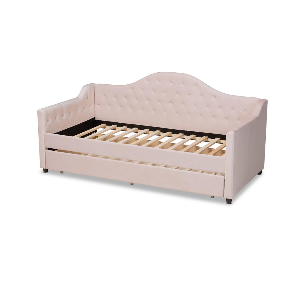 Button Tufted Twin Size Daybed with Trundle. Picture 14