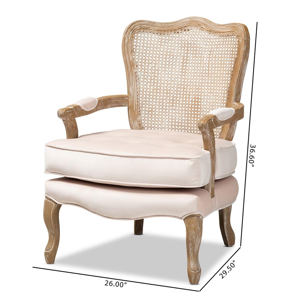 White-Washed Oak Wood Armchair. Picture 18