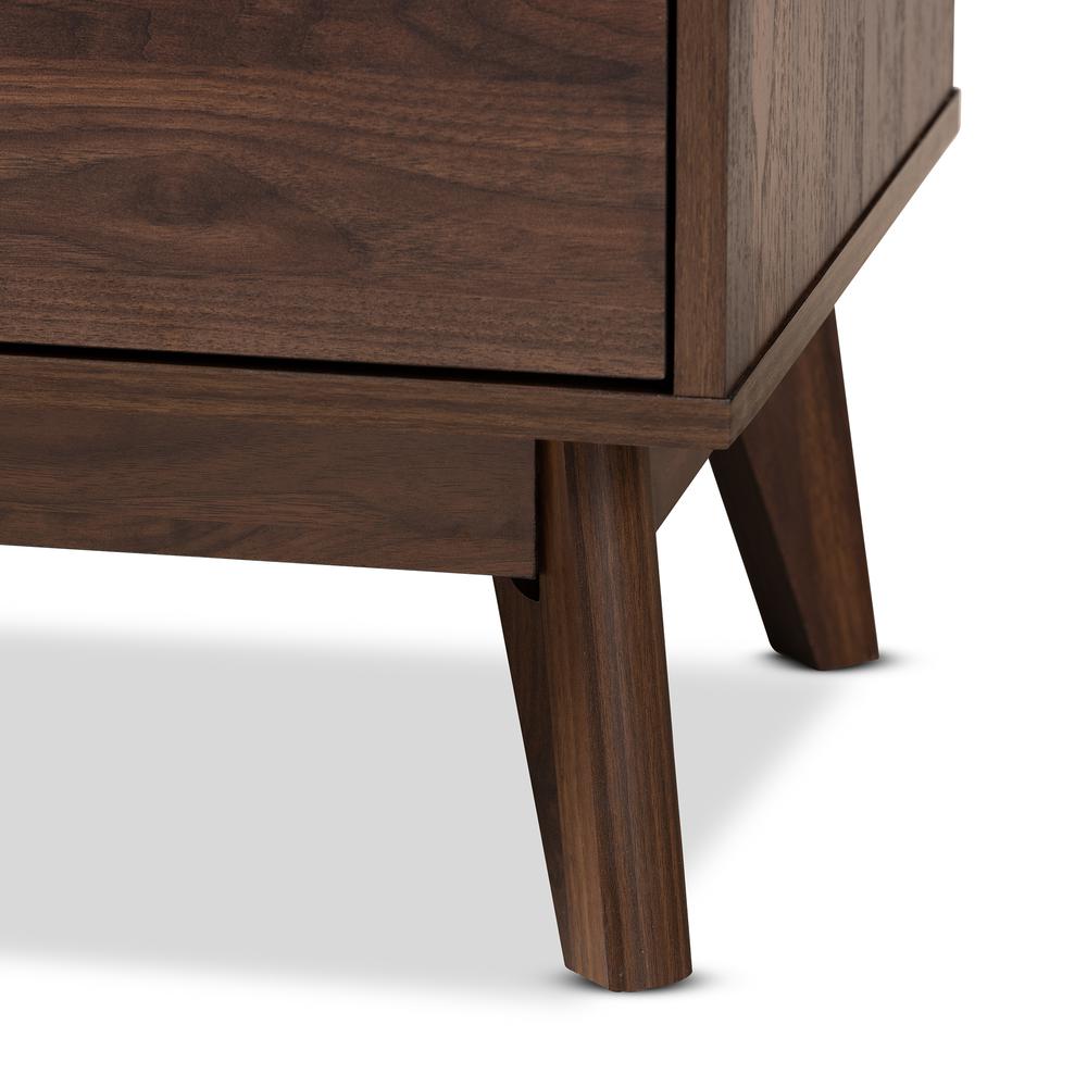 Baxton Studio Lena Mid-Century Modern Walnut Brown Finished 3-Drawer Wood Chest. Picture 15