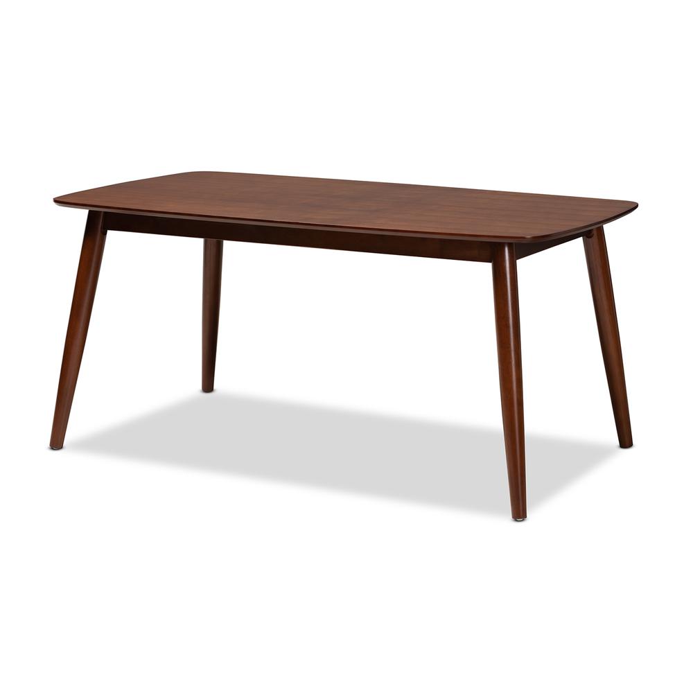 Baxton Studio Edna Mid-Century Modern Walnut Finished Wood Dining Table. Picture 11