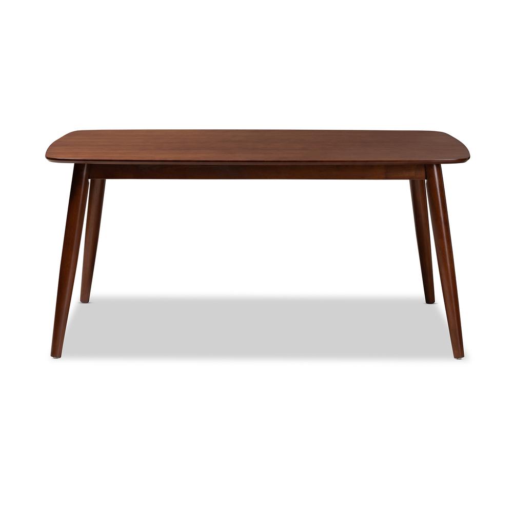 Baxton Studio Edna Mid-Century Modern Walnut Finished Wood Dining Table. Picture 12