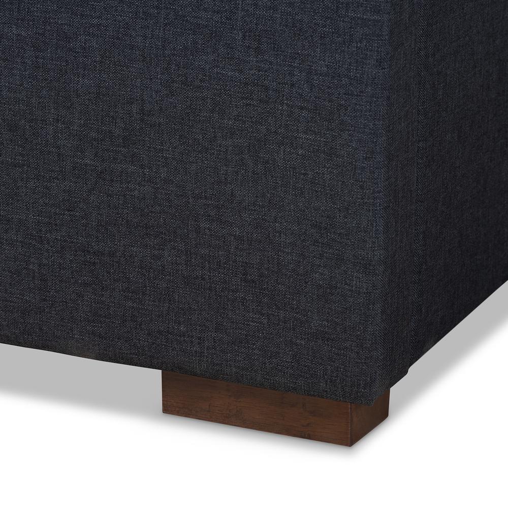 Dark Grey Fabric Upholstered 4-Drawer Queen Size Platform Storage Bed Frame. Picture 16