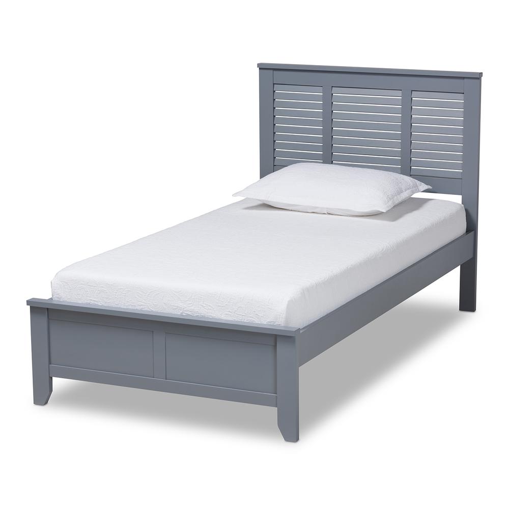 Baxton Studio Adela Modern and Contemporary Grey Finished Wood Twin Size Platform Bed. Picture 12