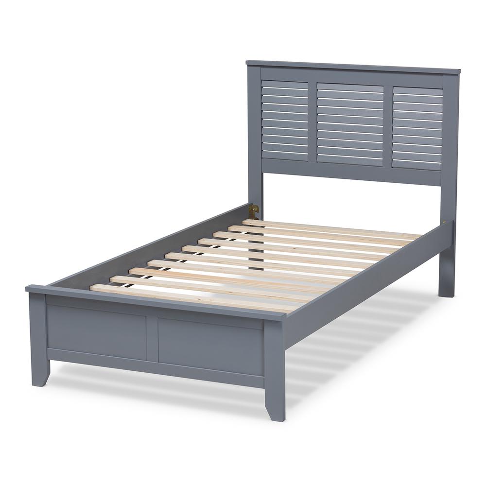 Baxton Studio Adela Modern and Contemporary Grey Finished Wood Twin Size Platform Bed. Picture 14