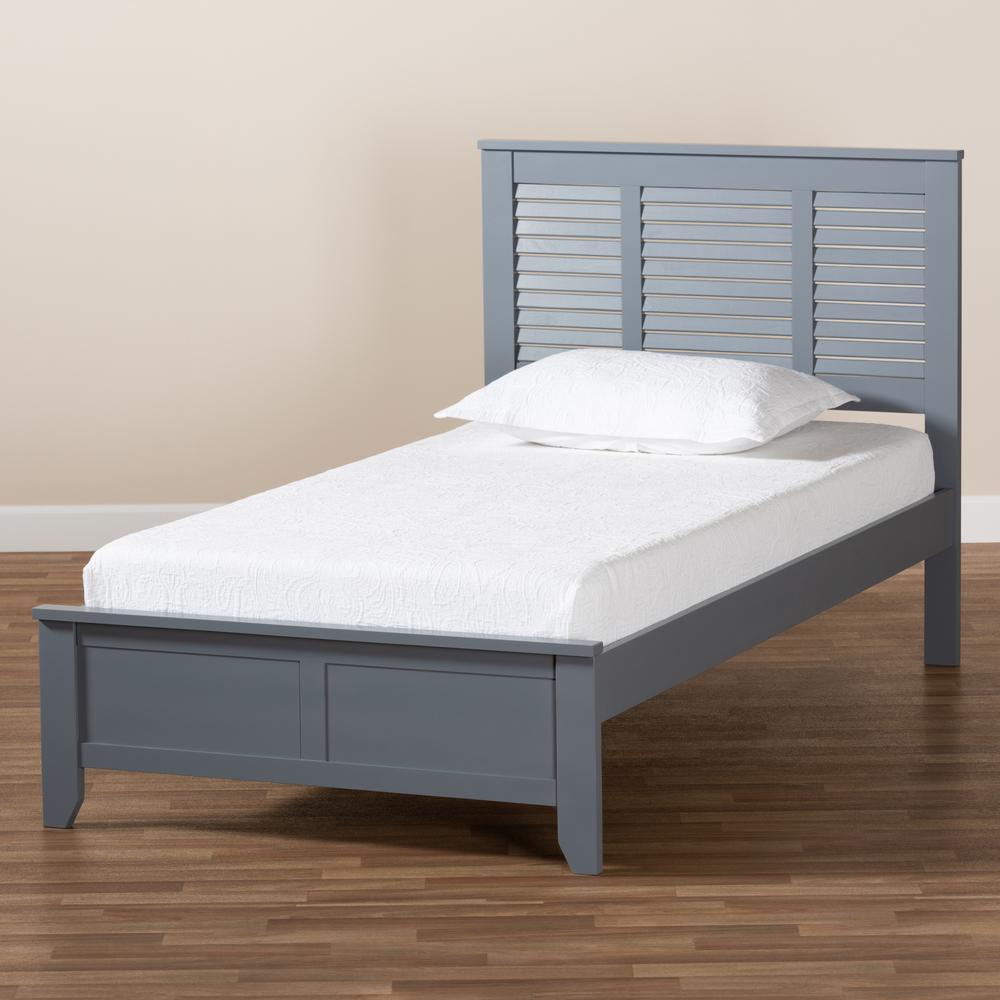Baxton Studio Adela Modern and Contemporary Grey Finished Wood Twin Size Platform Bed. Picture 18