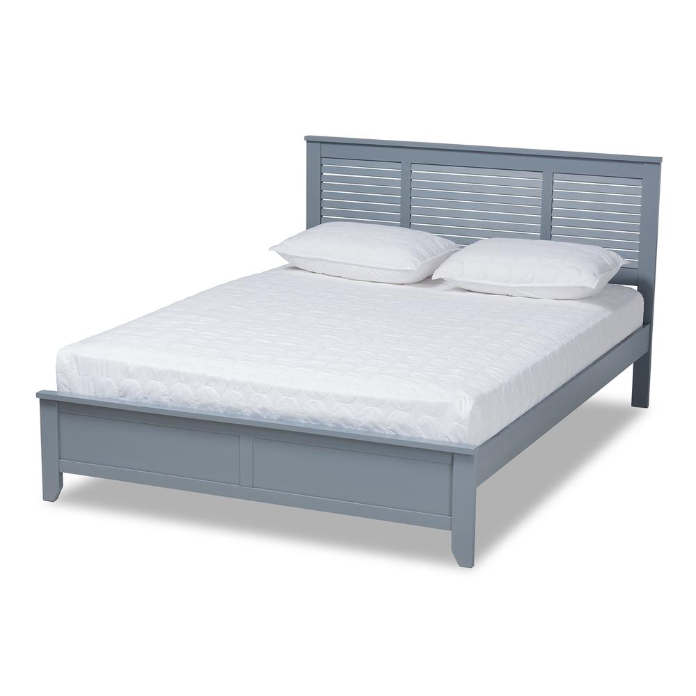 Adela Modern and Contemporary Grey Finished Wood Full Size Platform Bed. Picture 10