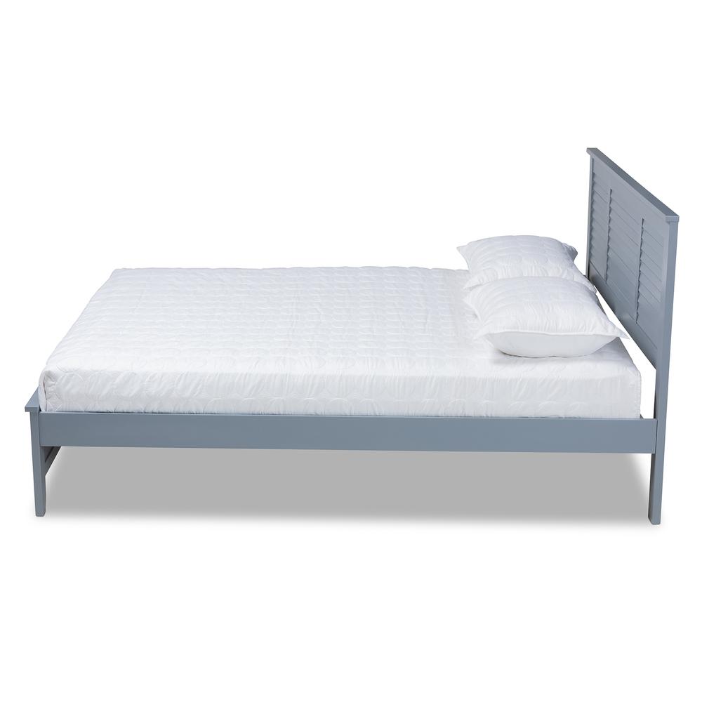 Adela Modern and Contemporary Grey Finished Wood Full Size Platform Bed. Picture 11