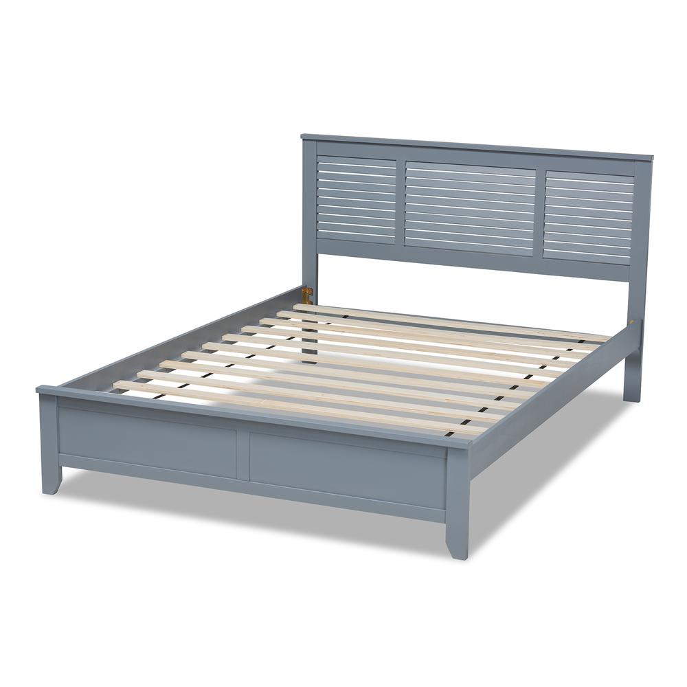 Adela Modern and Contemporary Grey Finished Wood Full Size Platform Bed. Picture 12